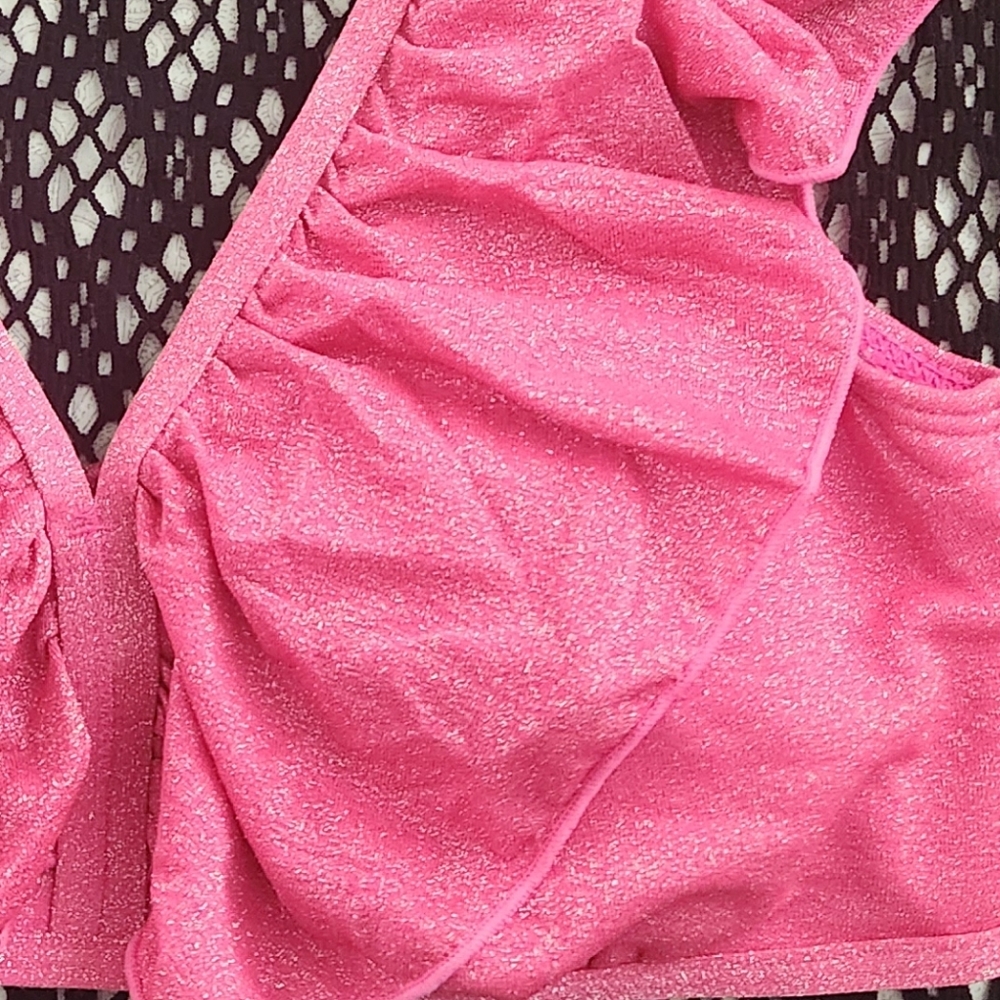 Flirty Pink Bikini Top, Pink W/Shimmer - Picture 6 of 6